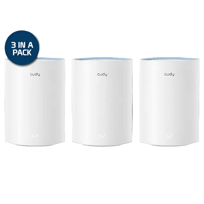 Cudy Dual Band WiFi 5 1200Mbps Fast Ethernet Mesh 3 Pack | M1200 (3-Pack) Quirknet